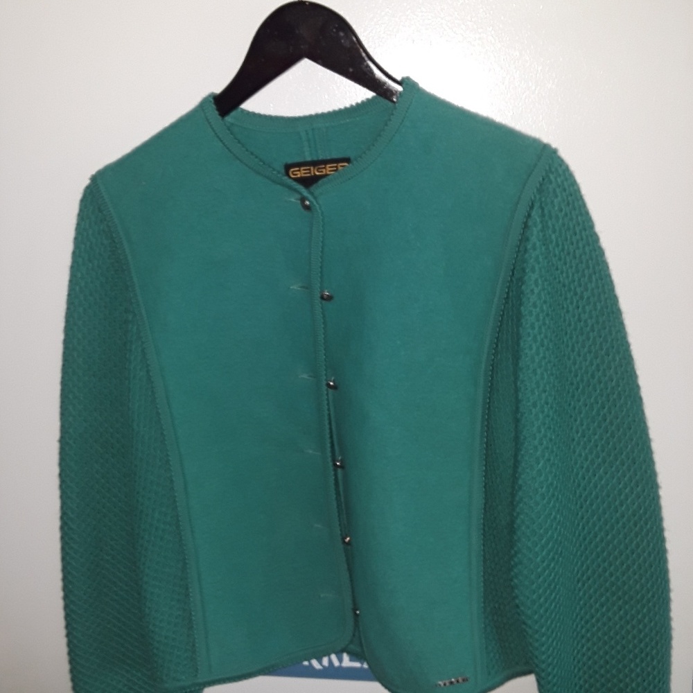 Geiger long sleeve teal sweater